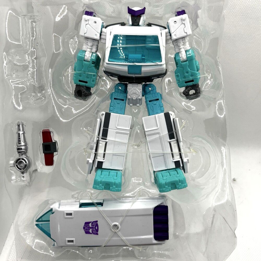 Hasbro White Teal Purple Transformers Robot Action Figure